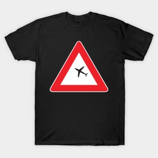 Warning sign of airplanes design T-Shirt